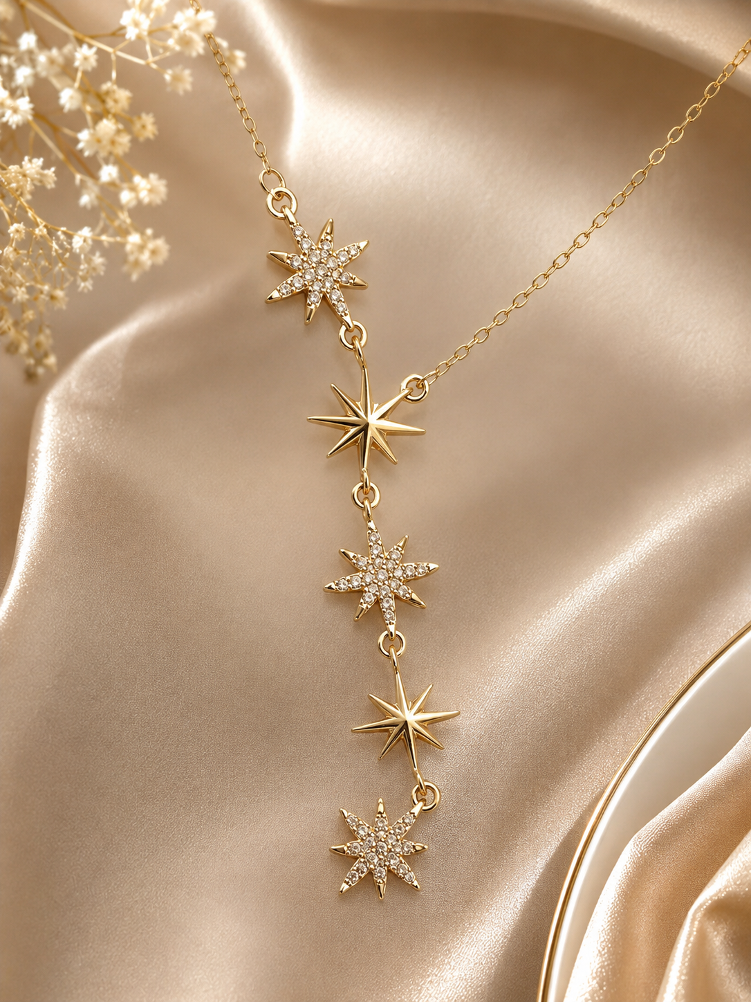 Golden celestia necklace